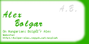 alex bolgar business card